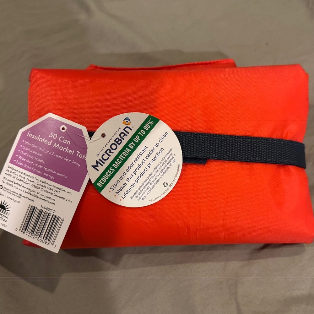 Orange 50lbs Handled, insulated Tote Bag - Picture 6 of 16